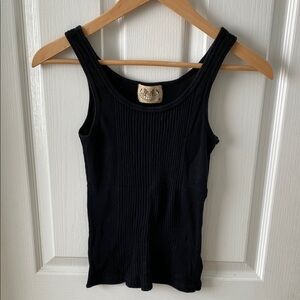 Juicy Couture Vintage Black Ribbed Fitted Tank Top